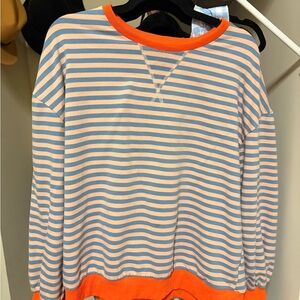 Amazon Striped Sweatshirt - Blue and Orange